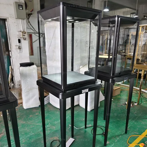 黑色不锈钢珠宝立式高柜 高端珠宝店展示柜 奢侈品展柜定制源头工厂