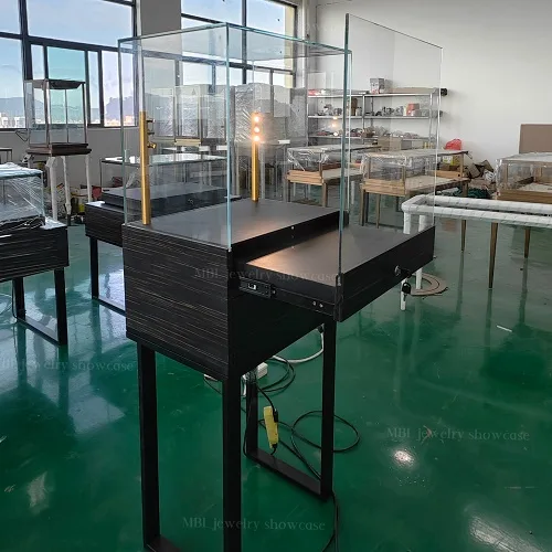 高端珠宝店立式展柜 黑檀木不锈钢玻璃展示柜 奢侈品陈列柜源头工厂定制