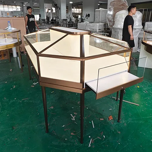 精工八角珠宝中岛柜 打造门店高定级首饰展示台