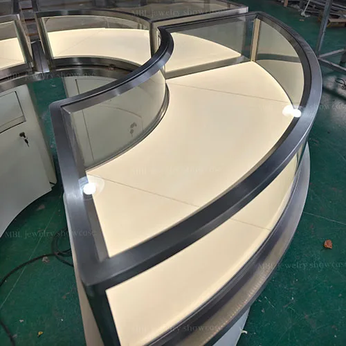 轻奢白钢组合珠宝展柜 品牌形象升级首选黄金饰品柜台