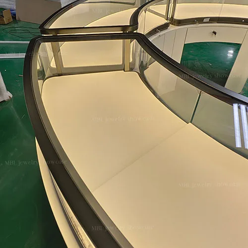环形组合珠宝展示柜 商场高端首饰中岛展柜定制