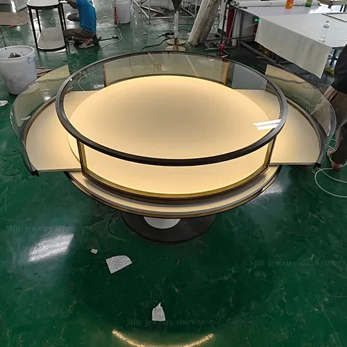 花瓣底座圆形珠宝柜台 源头工厂定制奢侈品首饰展示台