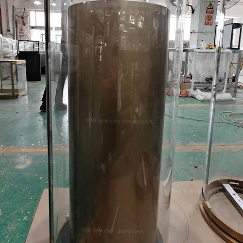 高端圆柱珠宝展柜定制 商场品牌店落地式玻璃珠宝展示柜 厂家直供