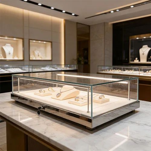 高端珠宝展示柜定制 商场/品牌店不锈钢玻璃珠宝展柜 厂家直供
