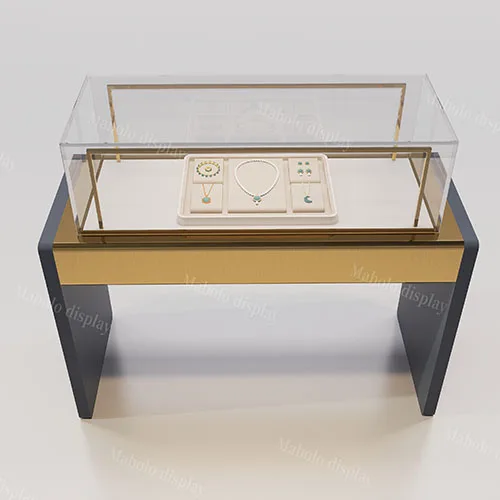轻奢极简珠宝销售柜台 玻璃首饰展示柜 商场专柜定制厂家