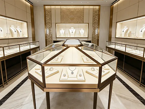 精工八角珠宝中岛柜 打造门店高定级首饰展示台