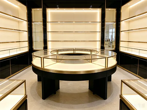 环形黑金珠宝中岛柜 打造门店高辨识度首饰展示区