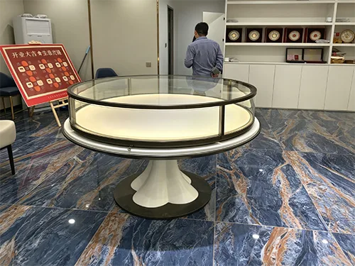 花瓣底座圆形珠宝柜台 源头工厂定制奢侈品首饰展示台