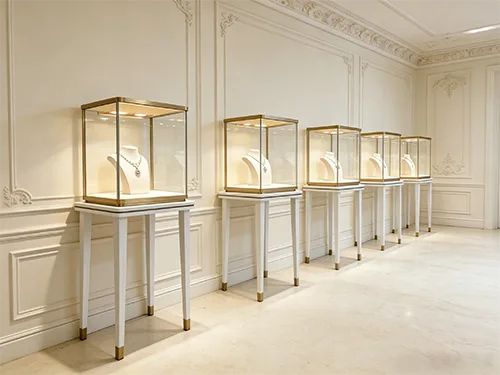 高端双色珠宝展柜定制 轻奢珠宝展示柜厂家